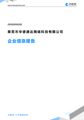 莱芜市华睿通达网络科技企业信息报告 天眼查数据视角